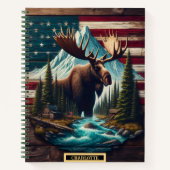 Carnet L'orignal majestueux est fier au milieu d'un paysa (Devant)