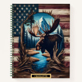 Carnet L'orignal majestueux regarde à travers un cadre fo (Devant)