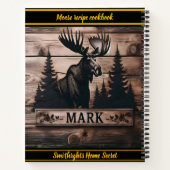 Carnet L'orignal sculpté sur bois au coucher du soleil (Dos)