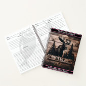 Carnet L'orignal sculpté sur bois au coucher du soleil (Intérieur)