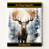 Carnet L'orignal se dresse dans une forêt enneigée (Dos)