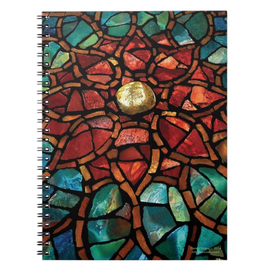 Carnet "Lotus " de mosaïque souillé en verre (Devant)