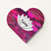 Carnet Lotus Fleur rose Galaxie Coeur forme Notebook Lotu (Dos)