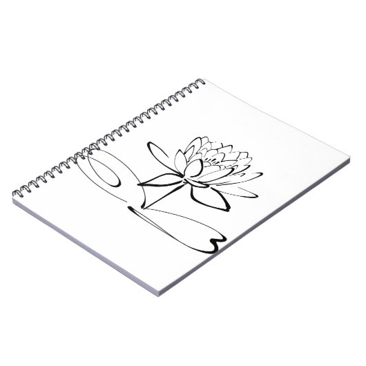 Carnet Lotus Flower Line Art Blossom Petal (Côté gauche)