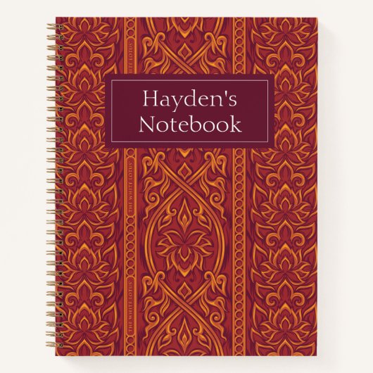 Carnet Lotus Luxe Tapestry Motif - Le Lotus Blanc (Devant)