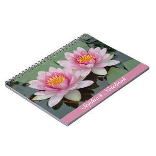 Carnet Lotus Nénuphar rose flottant