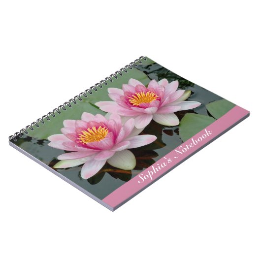 Carnet Lotus Nénuphar rose flottant (Côté gauche)
