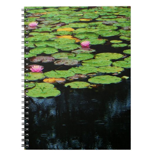 Carnet lotus rose noir (Devant)