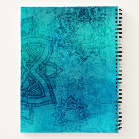 Carnet Lotus texturé bleu (Dos)