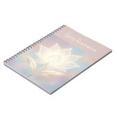 Carnet Lotus translucide sur fond doux (Côté gauche)