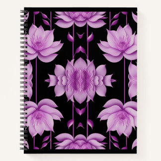 Carnet Lotus violet rouge