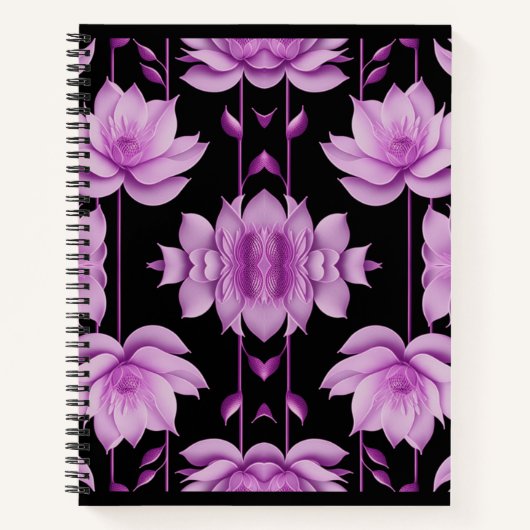 Carnet Lotus violet rouge (Devant)