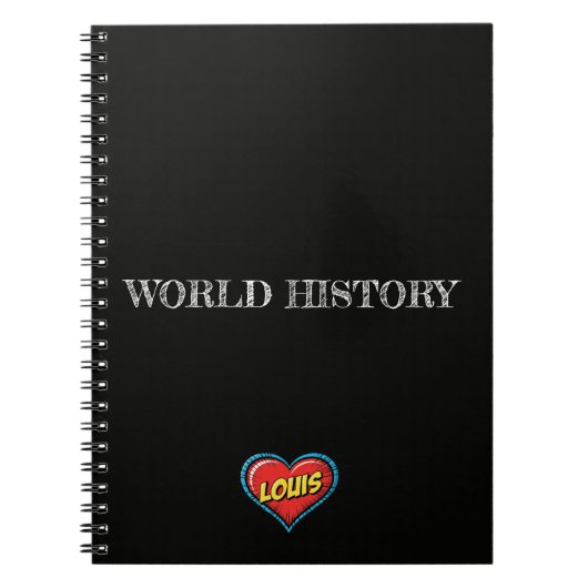 Carnet Louis cœur noir (Devant)