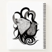 Carnet Loup blanc avec art tribal coréen (Dos)