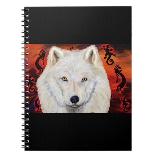 Carnet Loup Blanc Kokopelli (Devant)