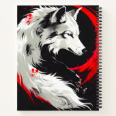 Carnet Loup blanc rouge lunaire (Dos)