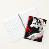Carnet Loup blanc rouge lunaire (Intérieur)