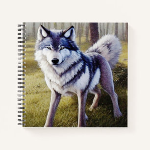 Carnet Loup coloré debout