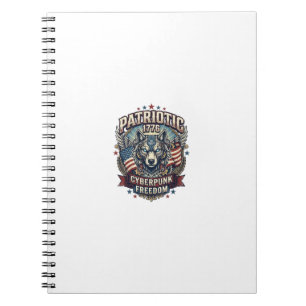 Carnet Loup Cyberpunk Liberté Patriotique Ai Futur Libert