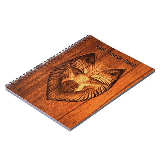 Carnet Loup de bois sculpté (Côté gauche)