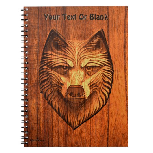 Carnet Loup de bois sculpté (Devant)