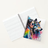 Carnet Loup de fille et arc-en-ciel (Intérieur)