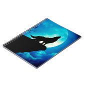 Carnet Loup en silhouette hurlant à la pleine lune (Côté gauche)