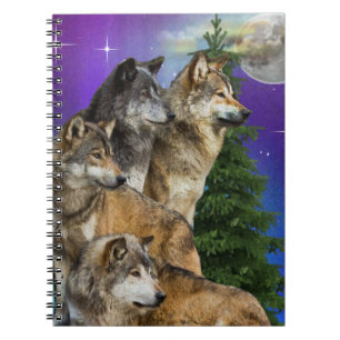 Carnet loup et lune