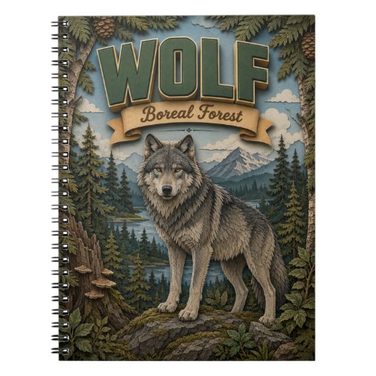 Carnet Loup Forêt Boréale POPCUT (Devant)