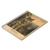 Carnet Loup Forêt Boréale VINTAGE (Côté gauche)