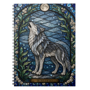 Carnet Loup Forêt d'Hiver Illumina Vitrail