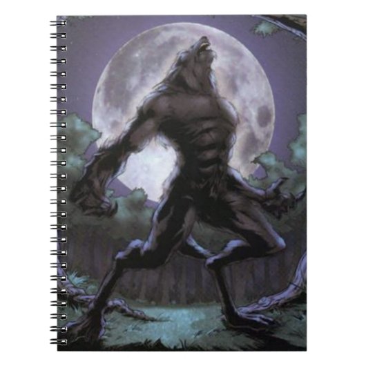 Carnet Loup-garou hurlant à la lune (Devant)