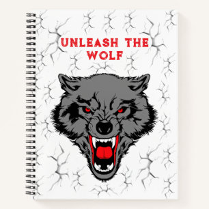 Carnet Loup Gothique aux Yeux Rouges Loup Féroce