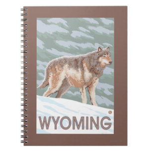 Carnet Loup gris StandingWyoming