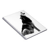 Carnet Loup hurlant noir et blanc (Côté Droit)