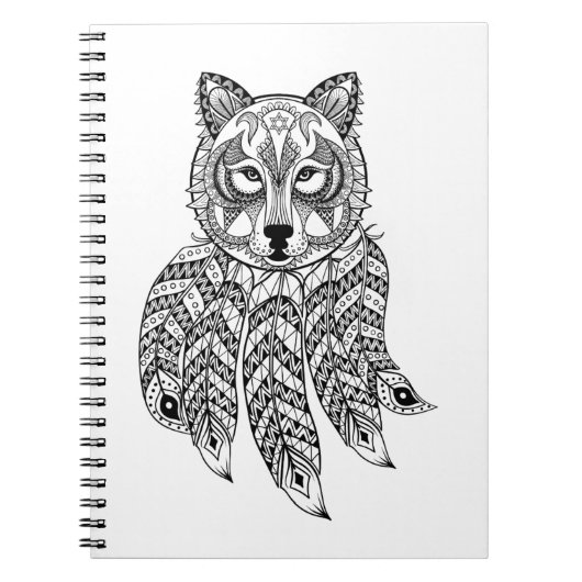 Carnet Loup inspiré avec Dreamcatcher (Devant)