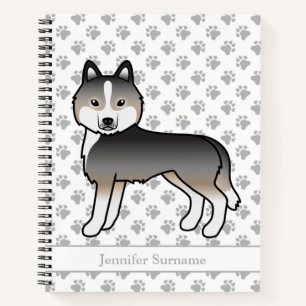 Carnet Loup Léger Gris Husky Sibérien Chien de Dessin Ani