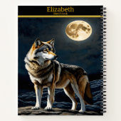 Carnet Loup majestueux hurlant au clair de lune lumineux (Dos)