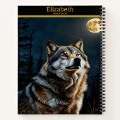 Carnet Loup majestueux hurlant sous la pleine lune (Dos)