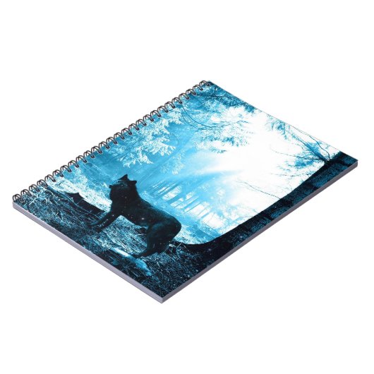 Carnet Loup noir seul dans la forêt (Côté gauche)