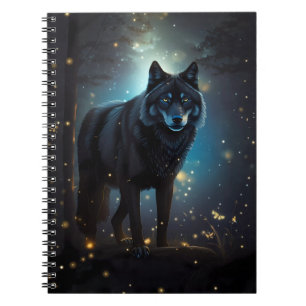 Carnet Loup noir sombre et mystérieux