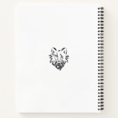 Carnet Loup tribal noir et blanc (Dos)
