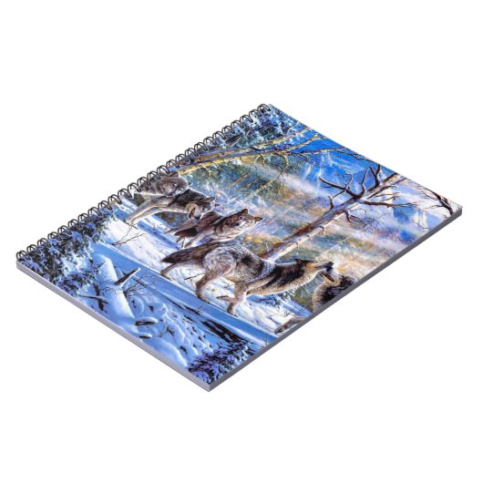 Carnet Loups gris peint (Côté gauche)