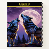 Carnet Loups hurlant dans le ciel illuminé par la lune (Dos)