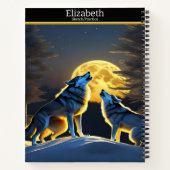 Carnet Loups majestueux hurlant à une nuit lumineuse (Dos)