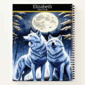 Carnet Loups majestueux hurlant sous un clair de lune lum (Dos)