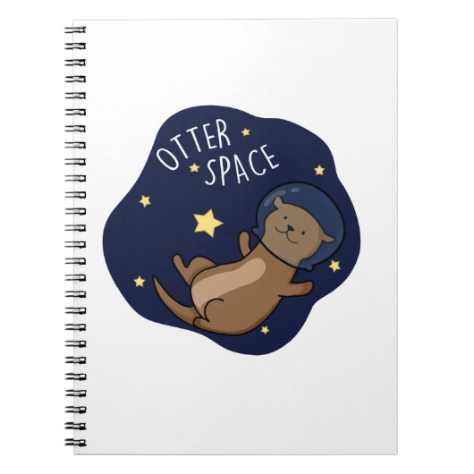 Carnet Loutre drôle de l'espace astronaute Loutre jeu de (Devant)