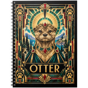 Carnet Loutre, faune Art Déco