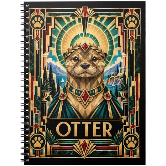 Carnet Loutre, faune Art Déco