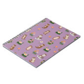 Carnet Loutres et nénuphars sur fond violet clair (Côté gauche)